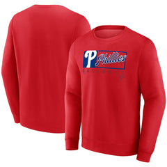 Red Philadelphia Phillies Fanatics Focus Fleece Pullover Sweatshirt