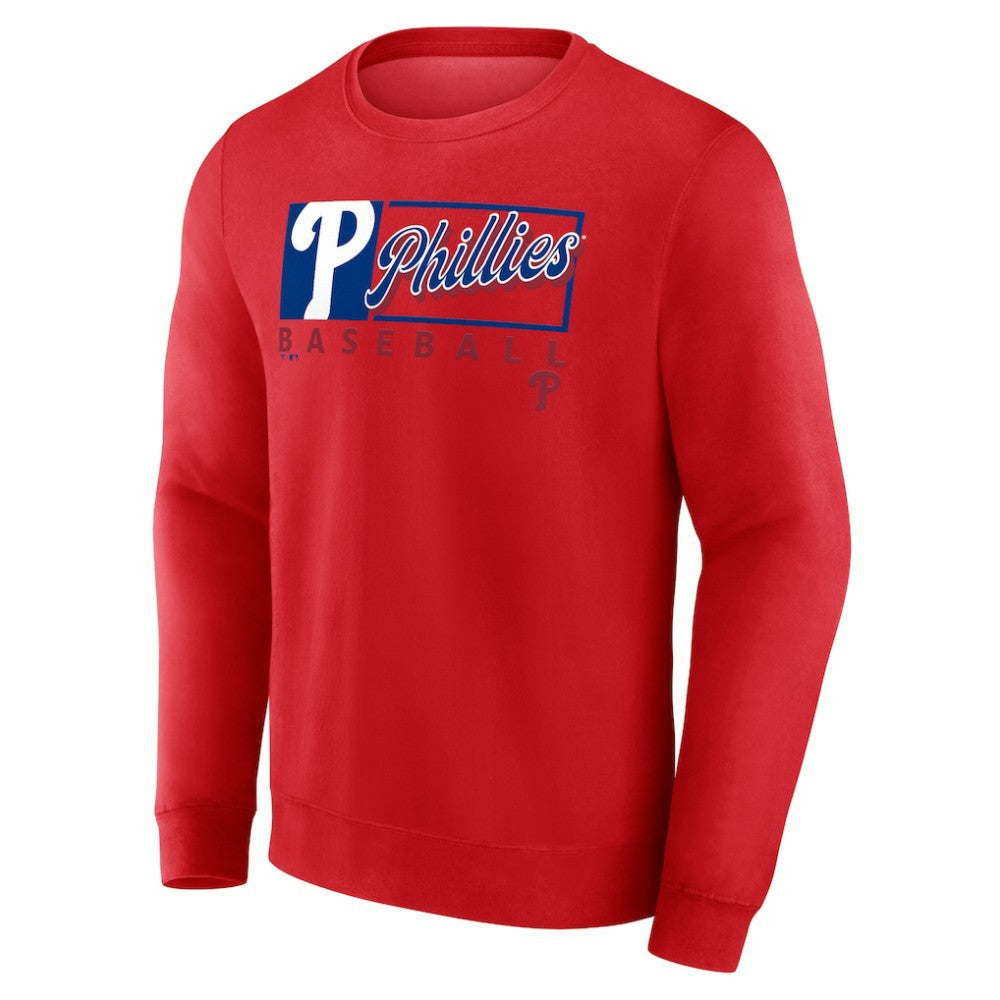 Red Philadelphia Phillies Fanatics Focus Fleece Pullover Sweatshirt
