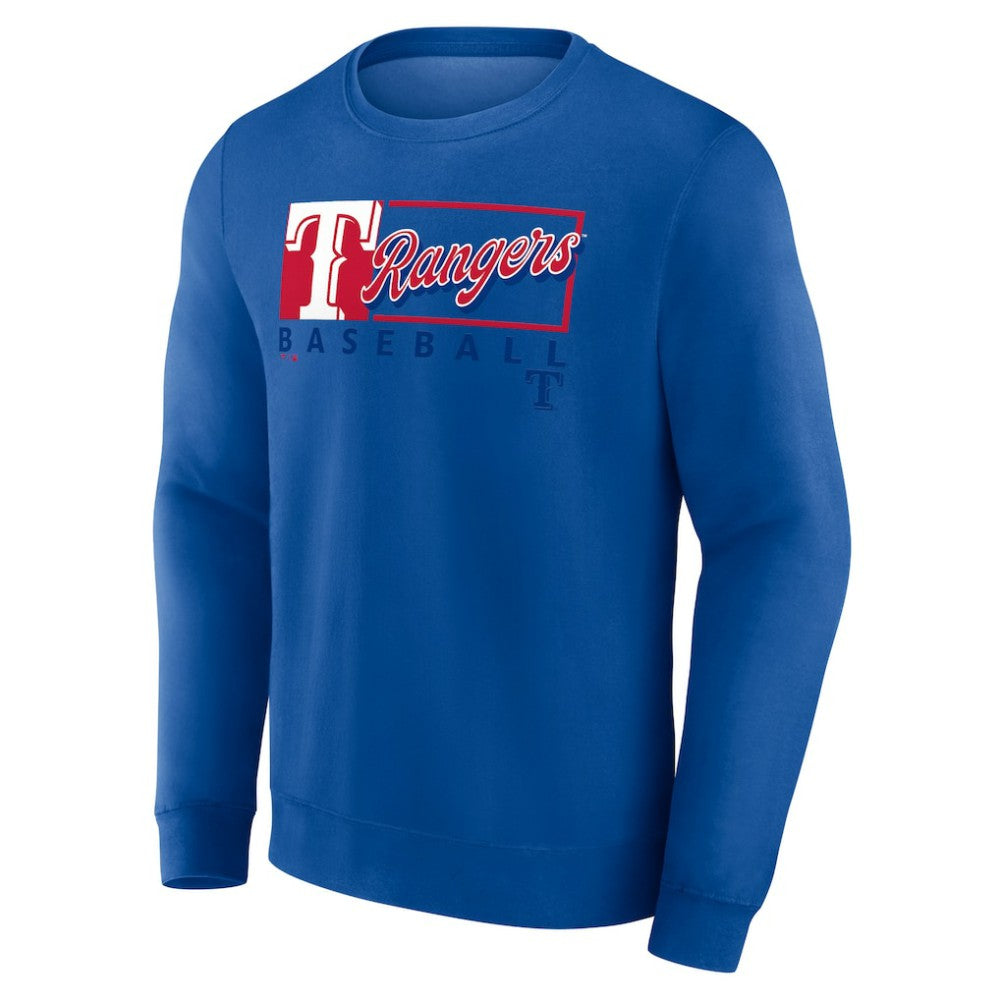 Royal Texas Rangers Fanatics Focus Fleece Pullover Sweatshirt