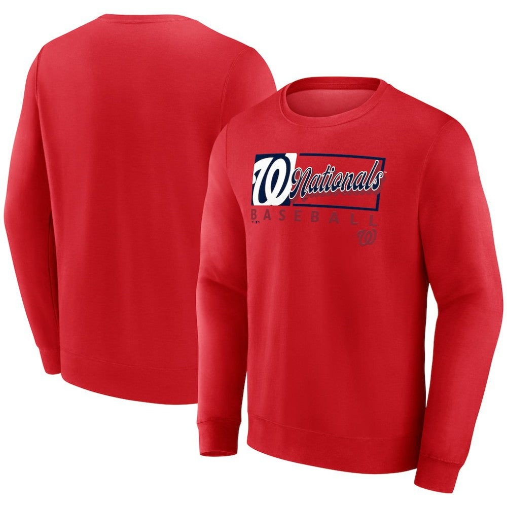 Red Washington Nationals Fanatics Focus Fleece Pullover Sweatshirt