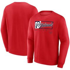 Red Washington Nationals Fanatics Focus Fleece Pullover Sweatshirt