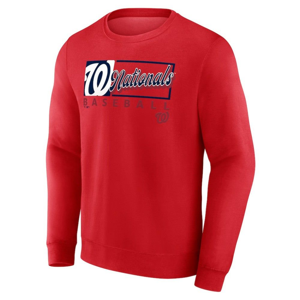 Red Washington Nationals Fanatics Focus Fleece Pullover Sweatshirt