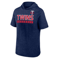 Heather Navy Minnesota Twins Fanatics Push Short Sleeve Pullover Hoodie