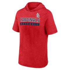 Heather Red St. Louis Cardinals Fanatics Push Short Sleeve Pullover Hoodie