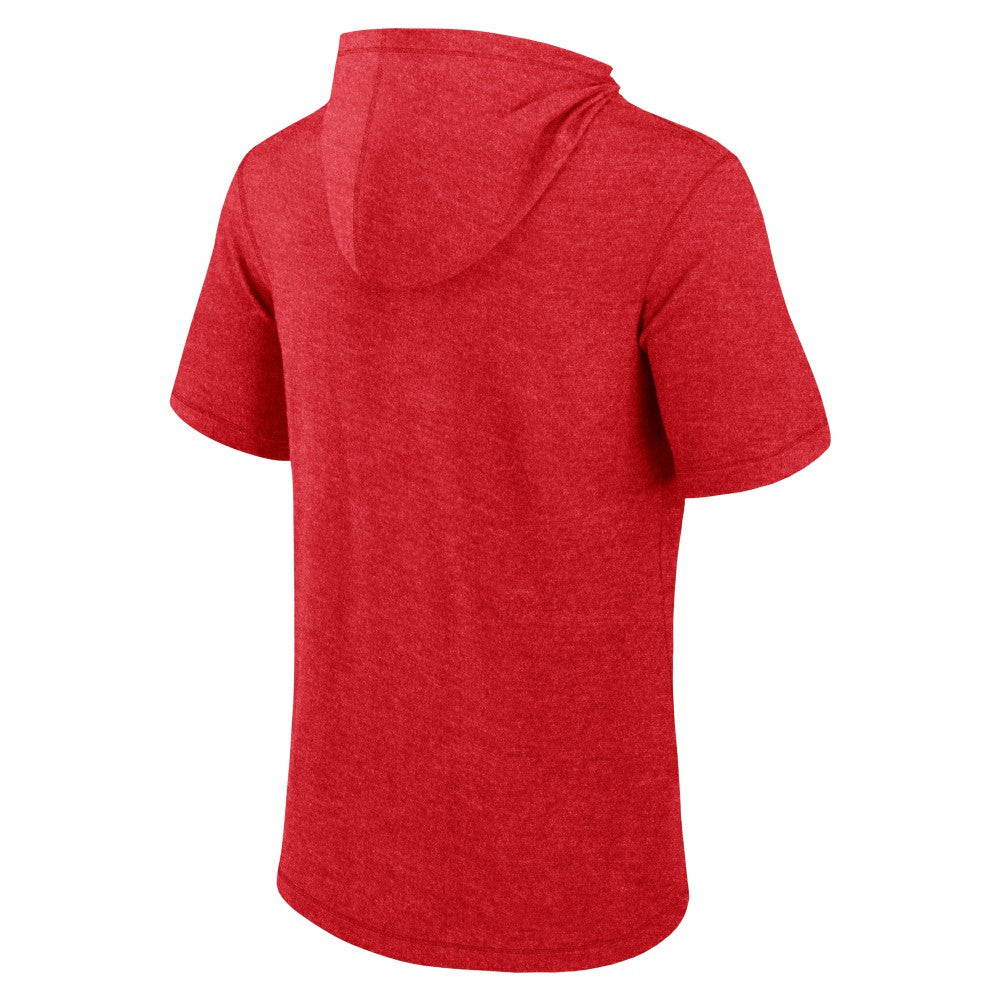 Heather Red St. Louis Cardinals Fanatics Push Short Sleeve Pullover Hoodie