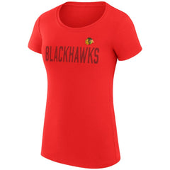 NHL Chicago Blackhawks G-III 4Her by Carl Banks Women's Super-Slim Fit Lightweight Dot Print Team T-Shirt