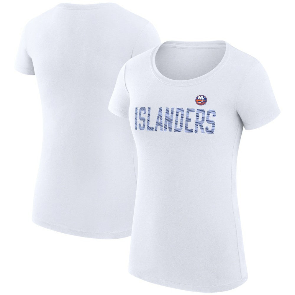 NHL New York Islanders G-III 4Her by Carl Banks Women's Super-Slim Fit Lightweight Dot Print Team T-Shirt
