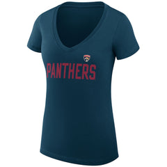 NHL Florida Panthers G-III 4Her by Carl Banks Women's Super-Slim Fit Lightweight Dot Print Team V-Neck T-Shirt