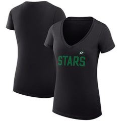 NHL Dallas Stars G-III 4Her by Carl Banks Women's Super-Slim Fit Lightweight Dot Print Team V-Neck T-Shirt