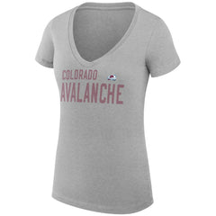 NHL Colorado Avalanche G-III 4Her by Carl Banks Women's Super-Slim Fit Lightweight Dot Print Team V-Neck T-Shirt