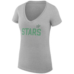 NHL Dallas Stars G-III 4Her by Carl Banks Women's Super-Slim Fit Lightweight Dot Print Team V-Neck T-Shirt
