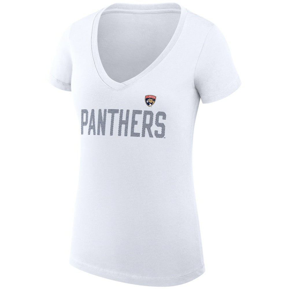 NHL Florida Panthers G-III 4Her by Carl Banks Women's Super-Slim Fit Lightweight Dot Print Team V-Neck T-Shirt