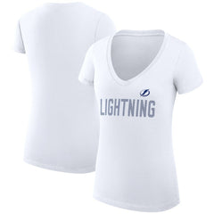 NHL Tampa Bay Lightning G-III 4Her by Carl Banks Women's Super-Slim Fit Lightweight Dot Print Team V-Neck T-Shirt