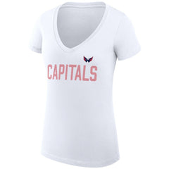 NHL Washington Capitals G-III 4Her by Carl Banks Women's Super-Slim Fit Lightweight Dot Print Team V-Neck T-Shirt