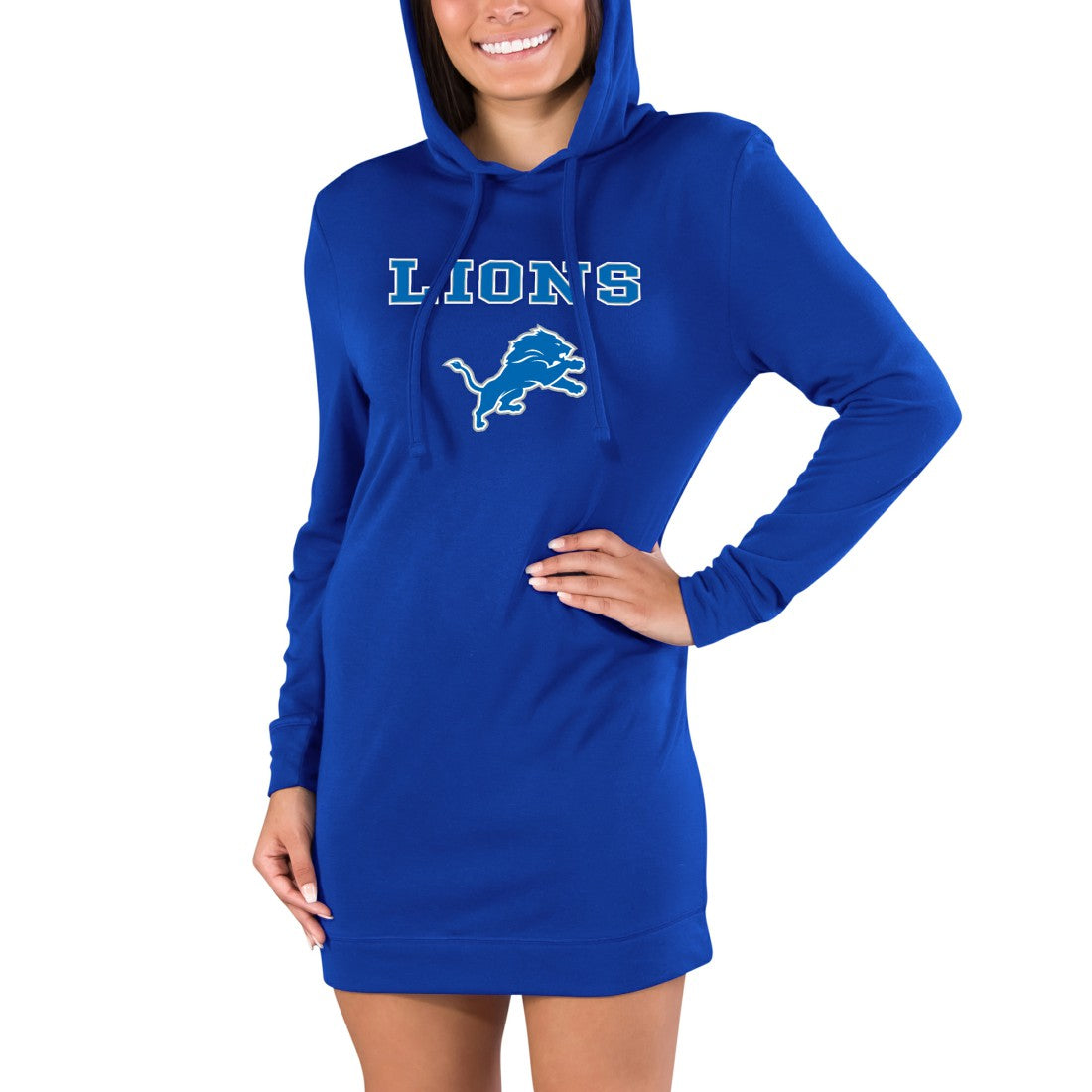 Concepts Sport Women's Gather Long Sleeve Hoodie Nightshirt - Detroit Lions Hoodies
