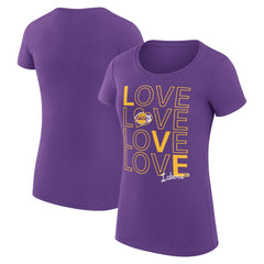 Los Angeles Lakers G-III 4Her by Carl Banks Women's Super-Slim Fit Lightweight Basketball Love T-Shirt