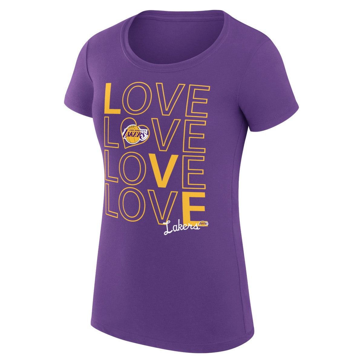 Los Angeles Lakers G-III 4Her by Carl Banks Women's Super-Slim Fit Lightweight Basketball Love T-Shirt