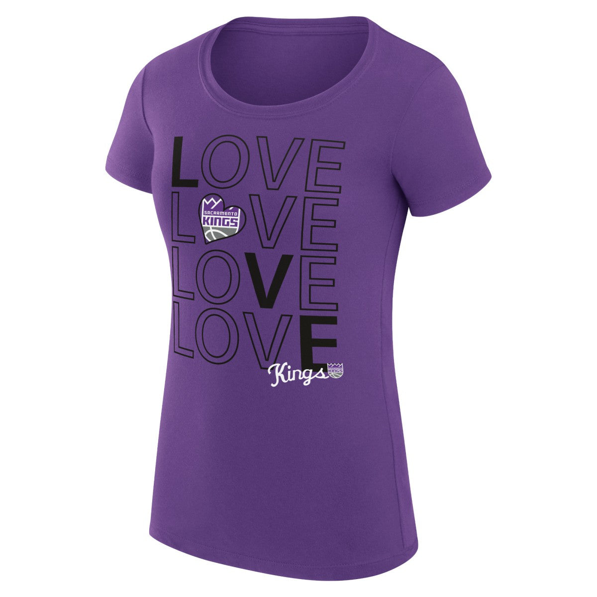 Sacramento Kings G-III 4Her by Carl Banks Women's Super-Slim Fit Lightweight Basketball Love T-Shirt
