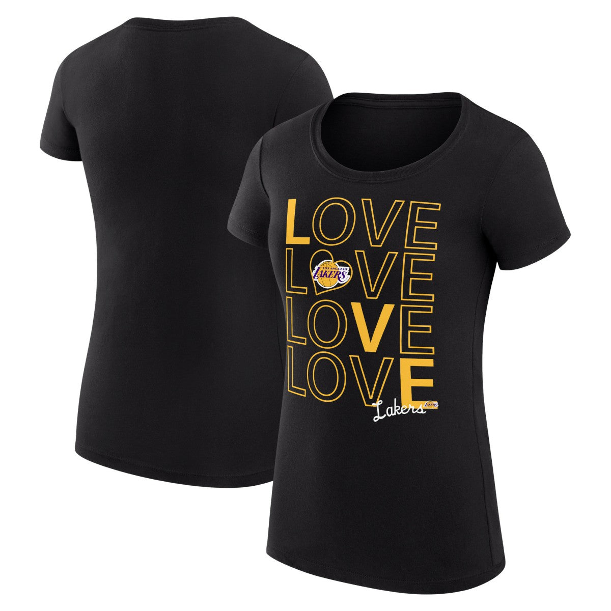 Los Angeles Lakers G-III 4Her by Carl Banks Women's Super-Slim Fit Lightweight Basketball Love T-Shirt