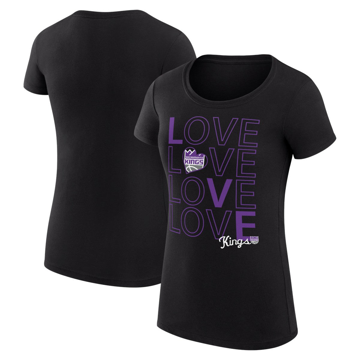 Sacramento Kings G-III 4Her by Carl Banks Women's Super-Slim Fit Lightweight Basketball Love T-Shirt