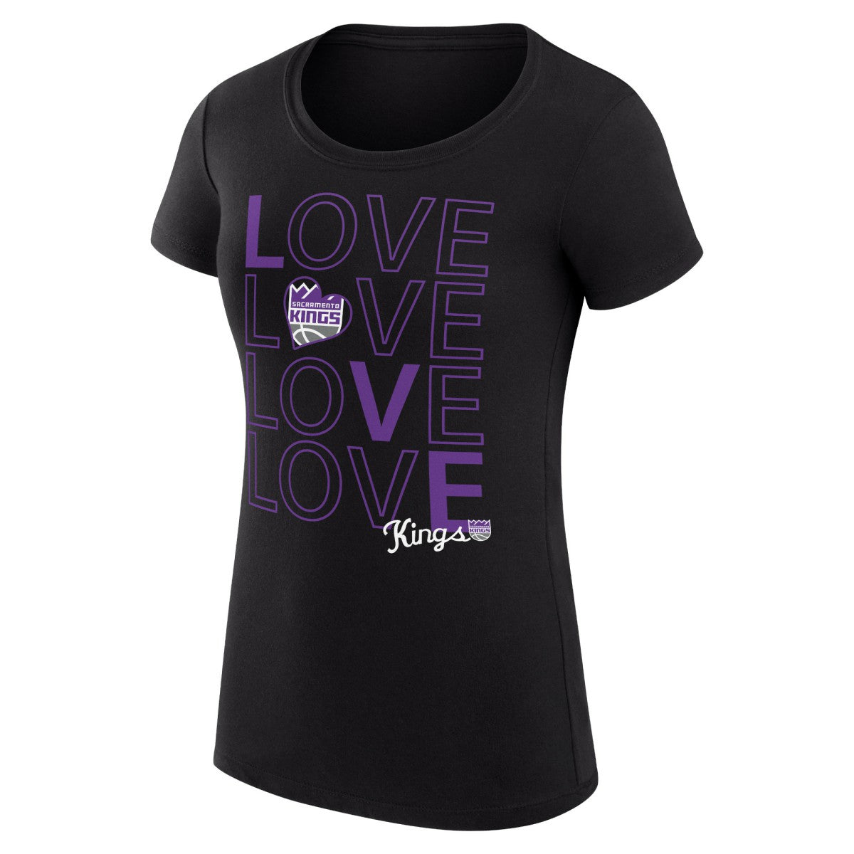 Sacramento Kings G-III 4Her by Carl Banks Women's Super-Slim Fit Lightweight Basketball Love T-Shirt