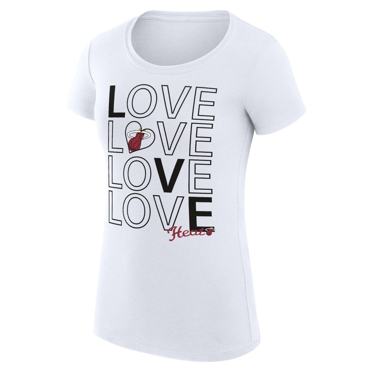 Miami Heat G-III 4Her by Carl Banks Women's Super-Slim Fit Lightweight Basketball Love T-Shirt