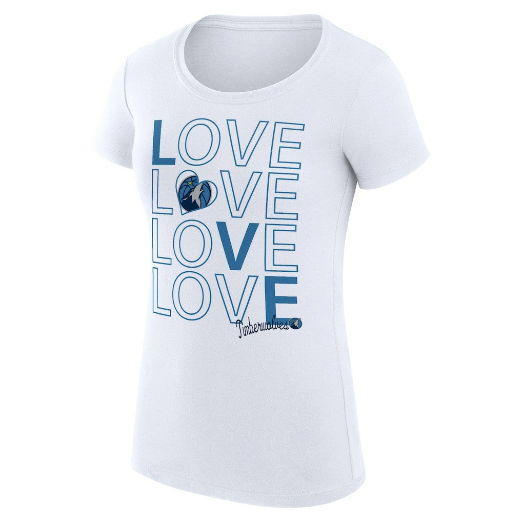 Minnesota Timberwolves G-III 4Her by Carl Banks Women's Super-Slim Fit Lightweight Basketball Love T-Shirt
