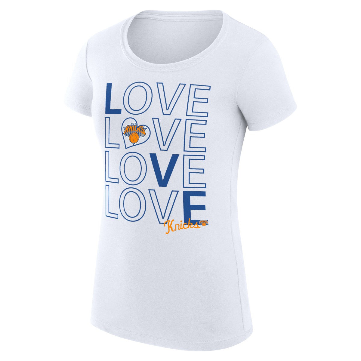 New York Knicks G-III 4Her by Carl Banks Women's Super-Slim Fit Lightweight Basketball Love T-Shirt