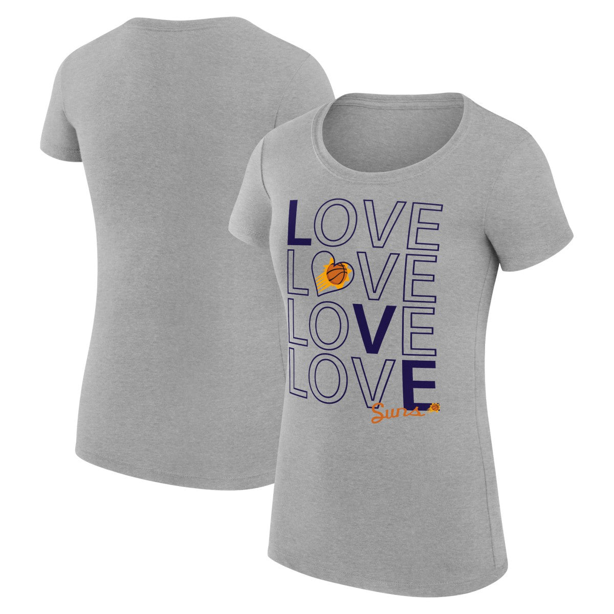 Phoenix Suns G-III 4Her by Carl Banks Women's Super-Slim Fit Lightweight Basketball Love T-Shirt
