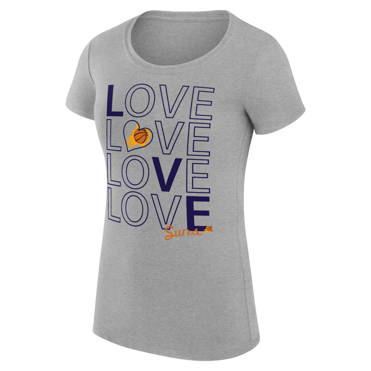 Phoenix Suns G-III 4Her by Carl Banks Women's Super-Slim Fit Lightweight Basketball Love T-Shirt