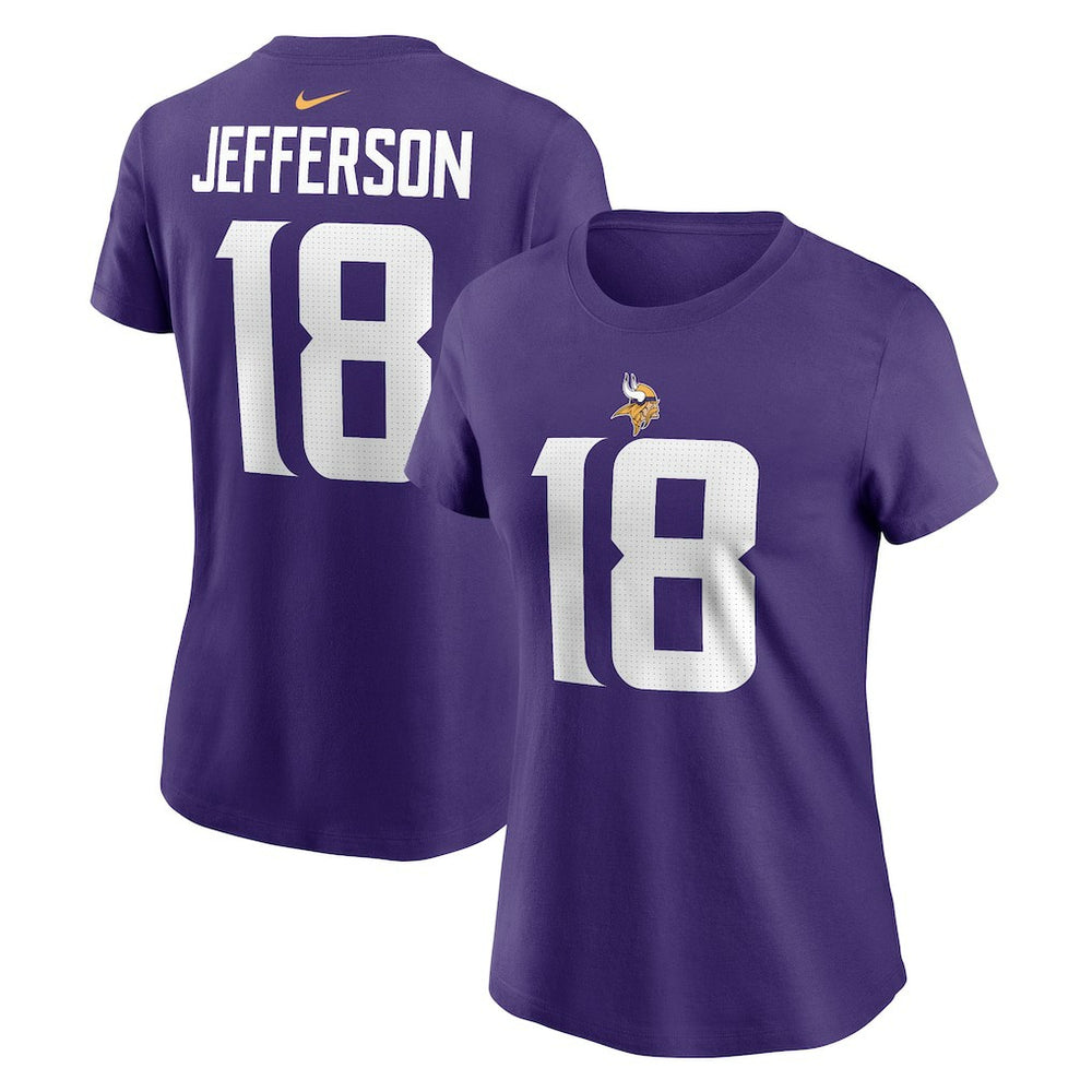 Justin Jefferson  Women's Player Name & Number T-Shirt - Minnesota Vikings T-shirts