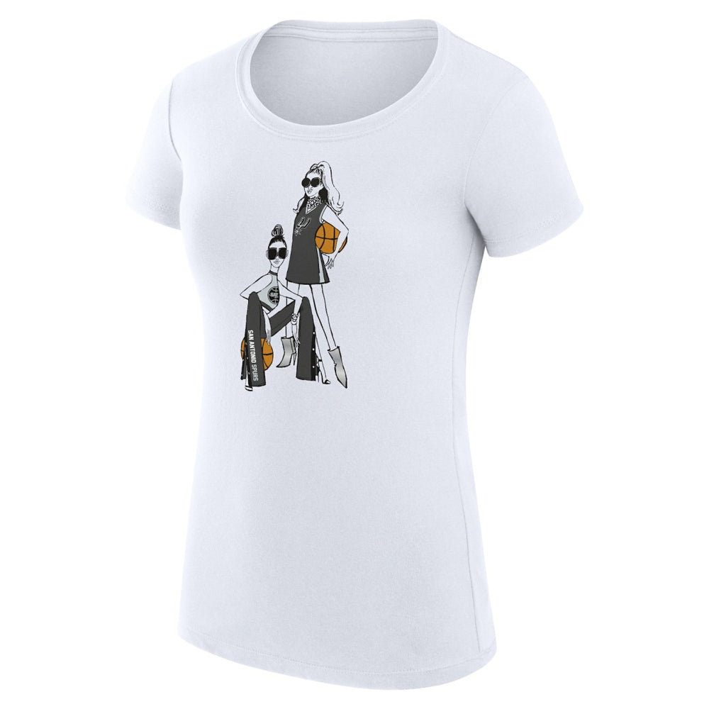 San Antonio Spurs G-III 4Her by Carl Banks Women's Super-Slim Fit Lightweight Basketball Girls T-Shirt