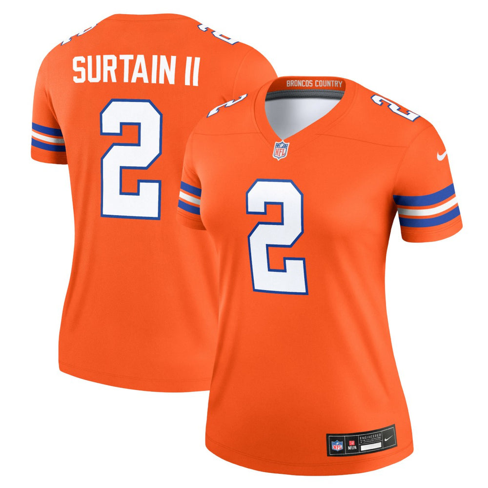 Patrick Surtain II  Women's Alternate Legend Player Performance Top - Denver Broncos Tops