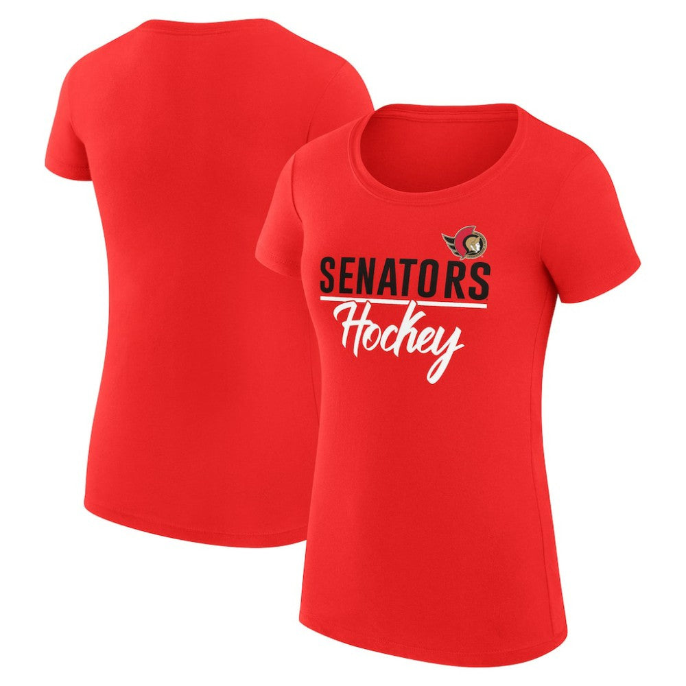 NHL Ottawa Senators G-III 4Her by Carl Banks Women's Super-Slim Fit Lightweight Team Sport T-Shirt