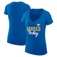 NHL Buffalo Sabres G-III 4Her by Carl Banks Women's Super-Slim Fit Lightweight Team Sport V-Neck T-Shirt