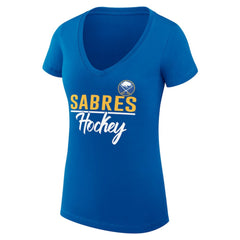 NHL Buffalo Sabres G-III 4Her by Carl Banks Women's Super-Slim Fit Lightweight Team Sport V-Neck T-Shirt