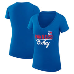 NHL New York Rangers G-III 4Her by Carl Banks Women's Super-Slim Fit Lightweight Team Sport V-Neck T-Shirt