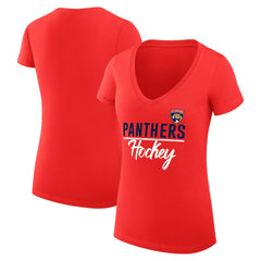 NHL Florida Panthers G-III 4Her by Carl Banks Women's Super-Slim Fit Lightweight Graphic V-Neck T-Shirt