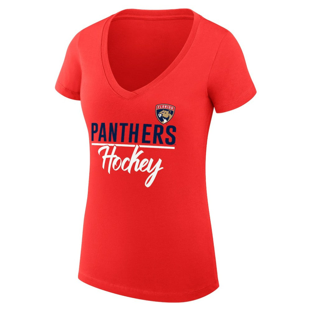 NHL Florida Panthers G-III 4Her by Carl Banks Women's Super-Slim Fit Lightweight Graphic V-Neck T-Shirt