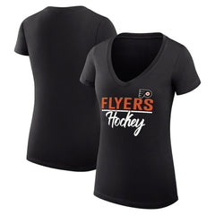 NHL Philadelphia Flyers G-III 4Her by Carl Banks Women's Super-Slim Fit Lightweight Graphic V-Neck T-Shirt