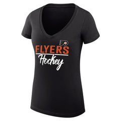 NHL Philadelphia Flyers G-III 4Her by Carl Banks Women's Super-Slim Fit Lightweight Graphic V-Neck T-Shirt
