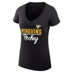NHL Pittsburgh Penguins G-III 4Her by Carl Banks Women's Super-Slim Fit Lightweight Graphic V-Neck T-Shirt
