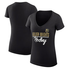 NHL Vegas Golden Knights G-III 4Her by Carl Banks Women's Super-Slim Fit Lightweight Graphic V-Neck T-Shirt