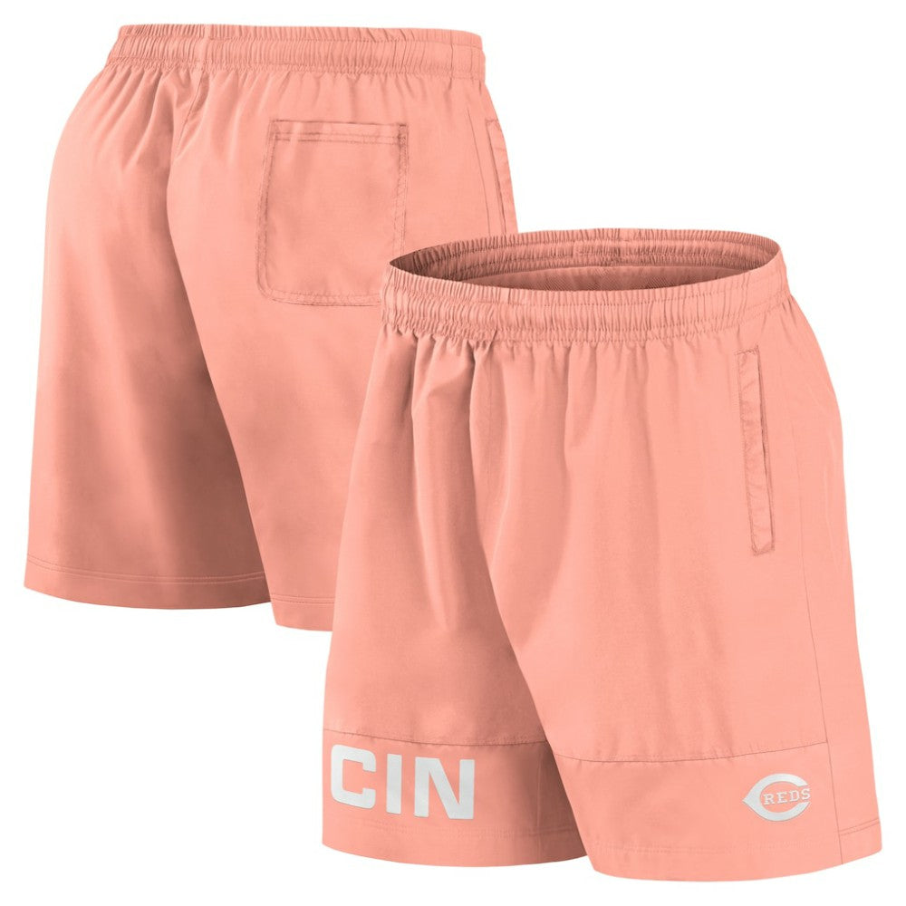Coral Cincinnati Reds Fanatics Elements Swim Shorts