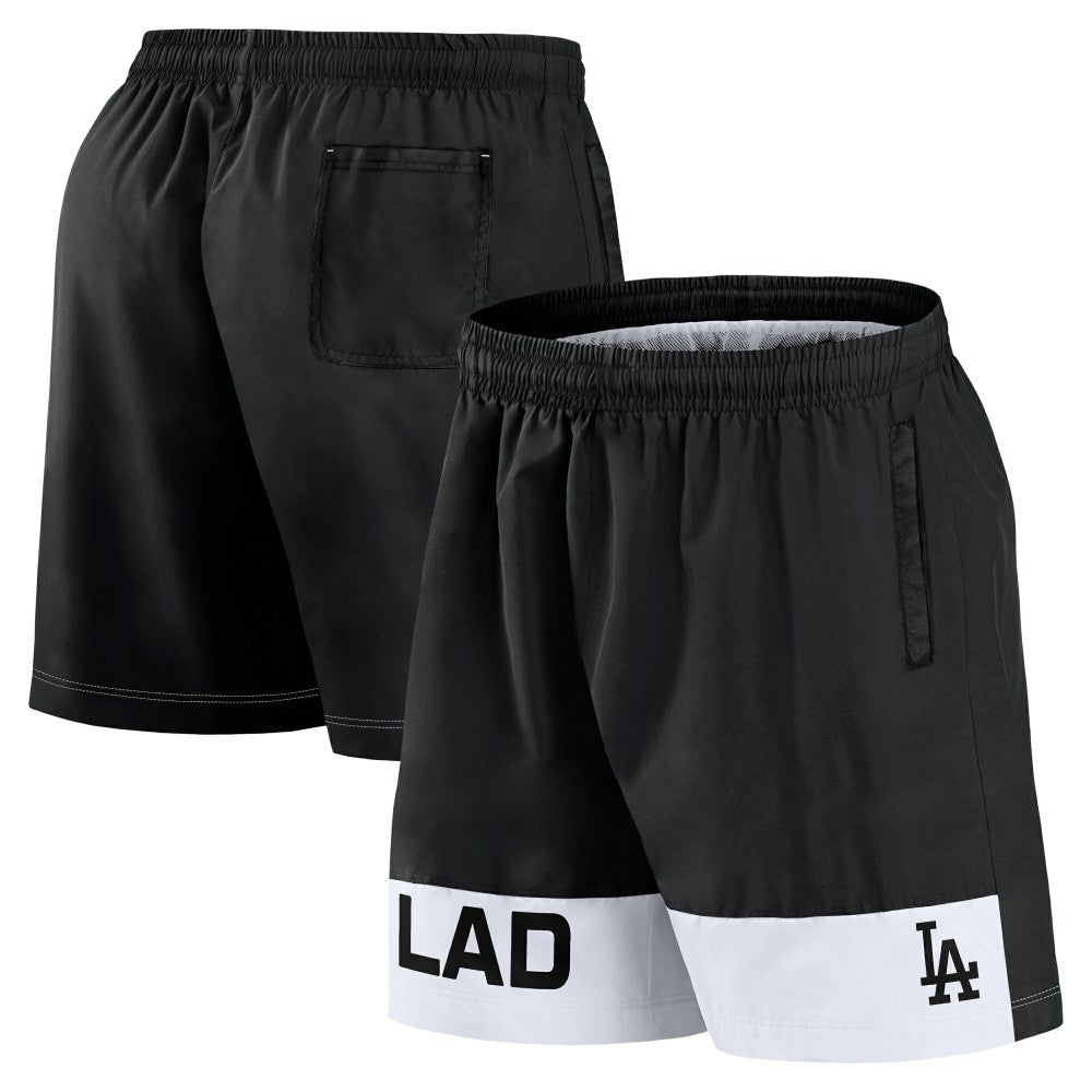Black Los Angeles Dodgers Fanatics Elements Swim Shorts