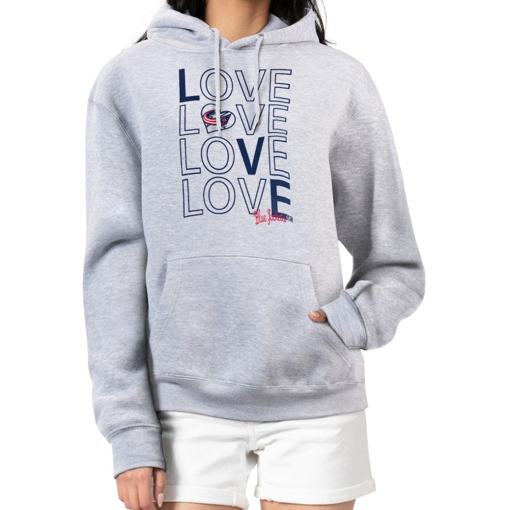 NHL Columbus Blue Jackets G-III 4Her by Carl Banks Women's Hockey Love Fleece Pullover Hoodie