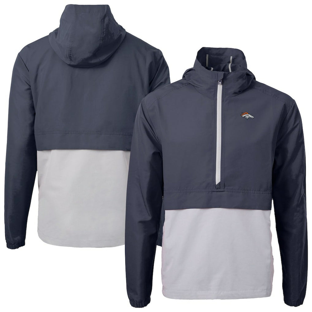 Cutter & Buck Charter Eco Recycled Anorak Half-Zip Jacket - Denver Broncos Jackets