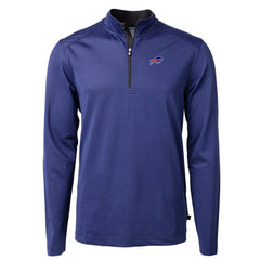 Cutter & Buck Virtue Eco Pique Micro Stripe Recycled Quarter-Zip Pullover Top - Buffalo Bills Pullover