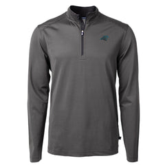 Cutter & Buck Virtue Eco Pique Micro Stripe Recycled Quarter-Zip Pullover Top - Carolina Panthers Pullover