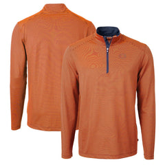 Cutter & Buck Virtue Eco Pique Micro Stripe Recycled Quarter-Zip Pullover Top - Chicago Bears Pullover